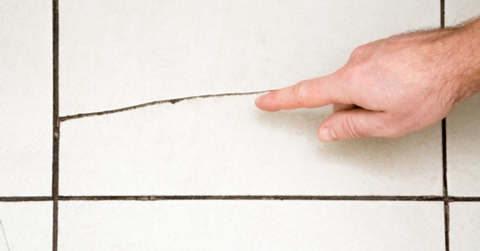 crack in bathroom foundation